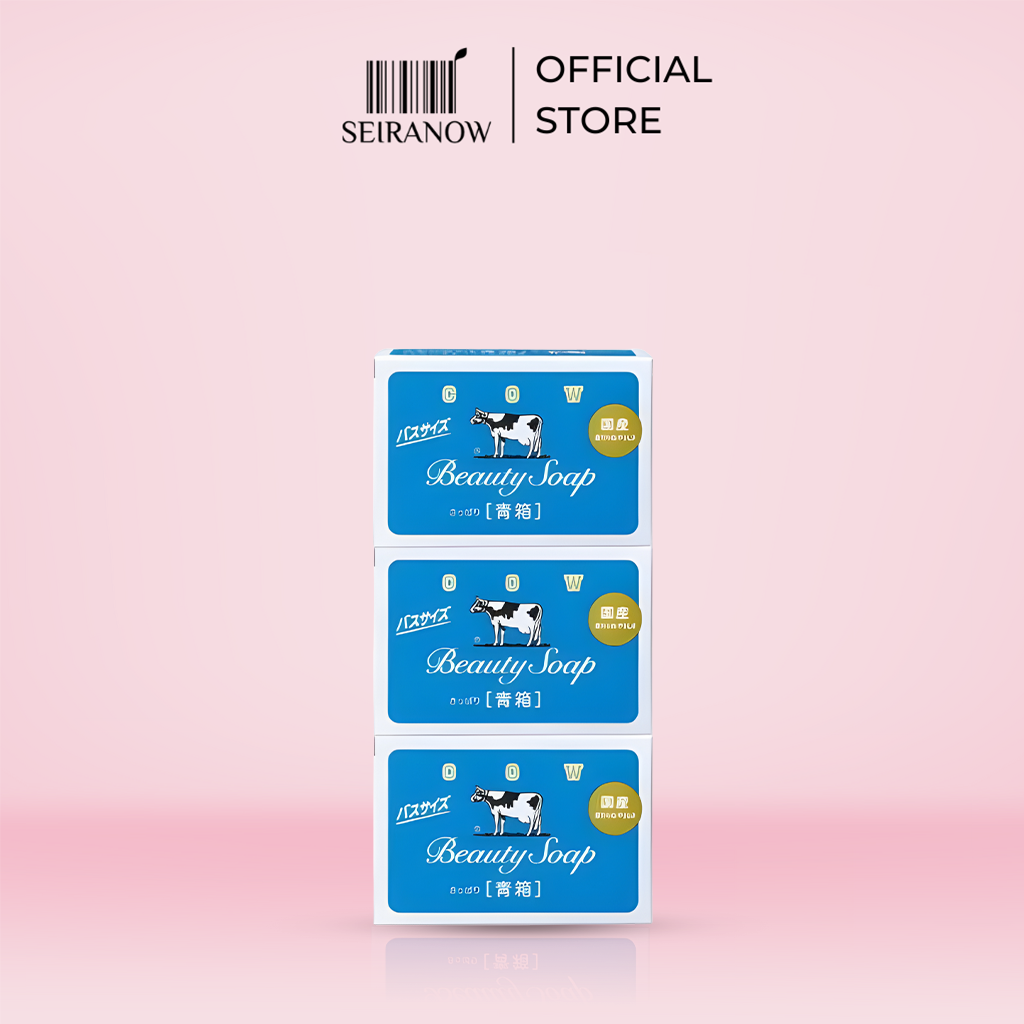 Cow Brand Beauty Soap Blue Box 3 Pcs – Classic Japanese Clean Soap